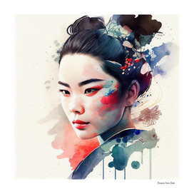 Watercolor Modern Geisha #4