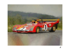 Ferrari Retro Formula 1 in watercolor