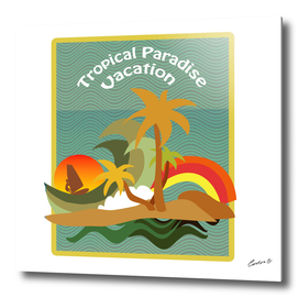 Tropical Island Beaches Illustration