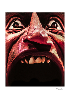 Scary man closeup portrait illustration