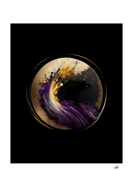 Abstract circles in purple and gold 02