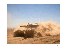 Tanks Leopard  in watercolor