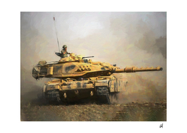 Tanks M60T Sabra in watercolor
