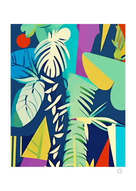 Tropical Wilderness, Abstract Botanical Jungle Plants