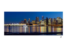vancouver city skyline reflection