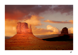 dramatic view of rock formations in the navajo