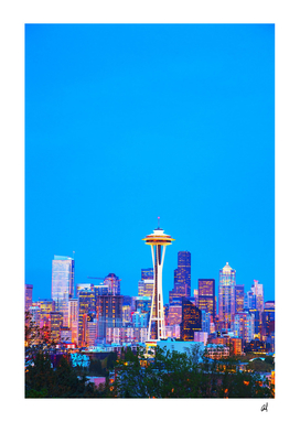 downtown seattle cityscape with space needle