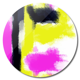 pink yellow and black watercolor painting abstract