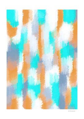 orange and blue painting abstract with white background