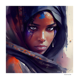 Watercolor Tuareg Woman #8