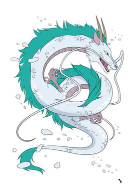 white dragon illustration