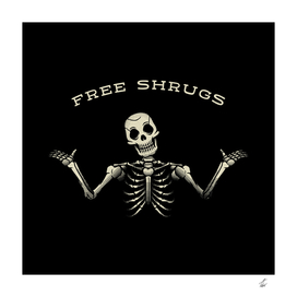 Free Shrugs Skeleton Sign