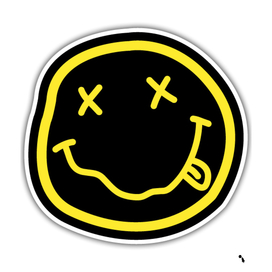 Black yellow and white smile Grunge emoticon