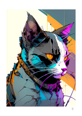 Cyber Cat Cute Artwork Illustrations