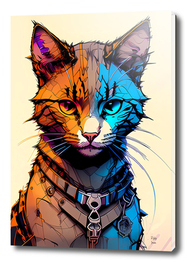 Cyber Cat Artwork Illustrations