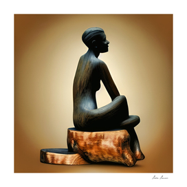 Wood sculpture of woman