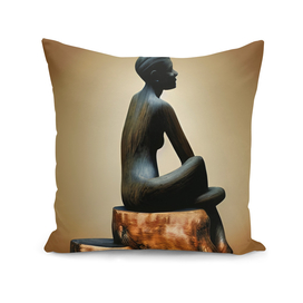 Wood sculpture of woman