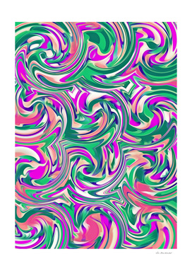 pink purple and green curly painting