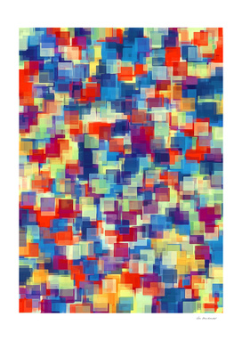 orange red and blue square pattern