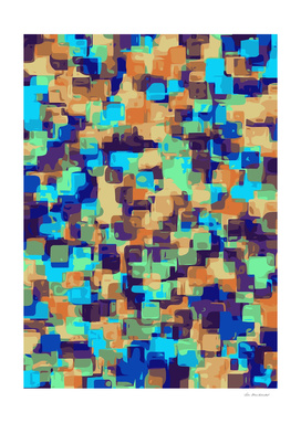 blue brown and orange square pattern