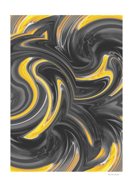 wave pattern painting abstract in yellow and black