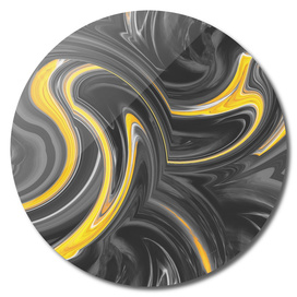 wave pattern painting abstract in yellow and black