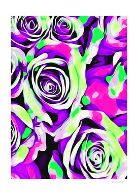 pink purple and green roses texture abstract background