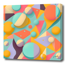 Abstract pastel shapes No1