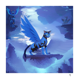 cats blue, avatar, sky, winged avatars,