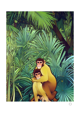 Monkey Love, Tropical Jungle Botanical Nature, Plants Forest