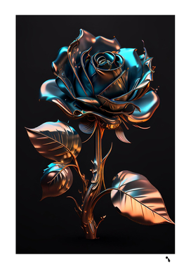gold flower rose metal rose