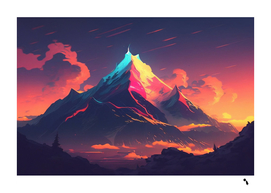 mountain sky color colorful night