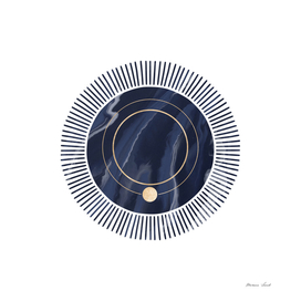 Marble navy sun with gold elements