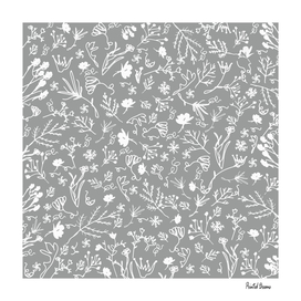 Botanical-Pattern, set, grey, 1, botanic, floral, flowers,
