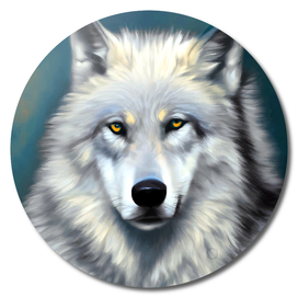The Wolf, Animal Portrait Painting, Wildlife Forest Jungle