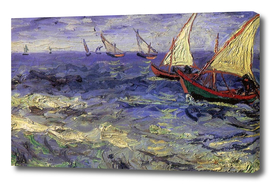 artwork boat Classic Art painting sea Vincent Van Gog