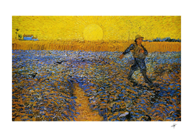 brown and black floral Vincent van Gogh art painting