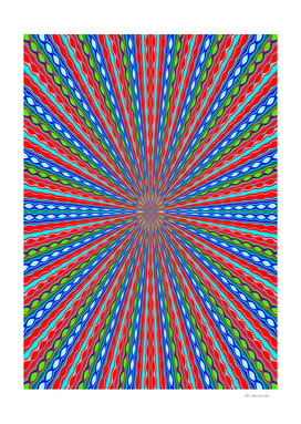 psychedelic geometric graffiti abstract in red blue green