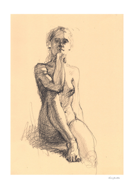 Nude girl. Classic sketch