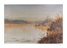 Mist. Relaxation painting. Watercolor