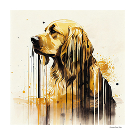 Watercolor Golden Retriever Dog