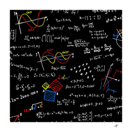 black background with text overlay mathematics