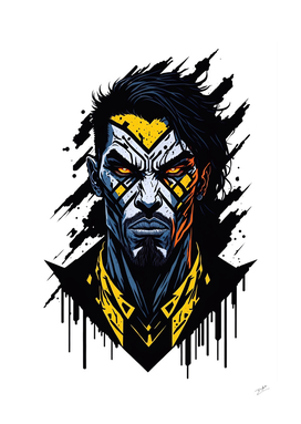 Angry Warrior: Modern and Mysterious Comic Style Graphic
