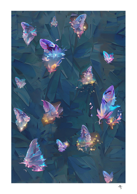 exploding, multicolored, butterflies,