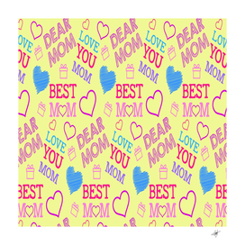 Love Mom Happy Mothers Day I Love Mom Graphic pattern