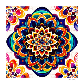 Colorful Mandala Boho colors zen design
