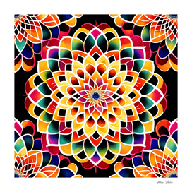 Mandala with colorful palette