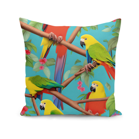 Colorful Parrots in the Forest