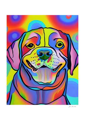 Psychedelic Dog Face