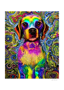 Psychedelic Dog Face